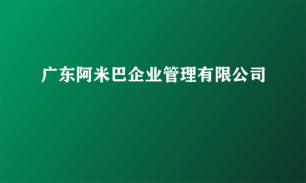 广东阿米巴企业管理有限公司