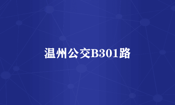 温州公交B301路