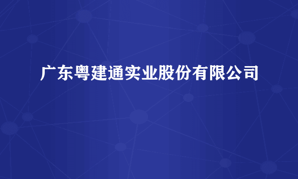 广东粤建通实业股份有限公司