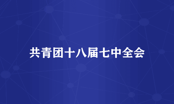 共青团十八届七中全会