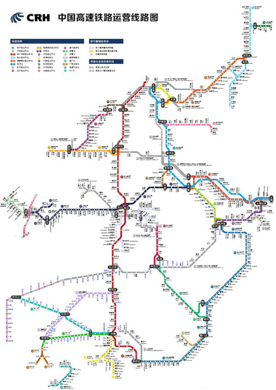 32色全国高铁图