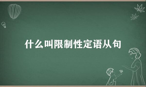 什么叫限制性定语从句