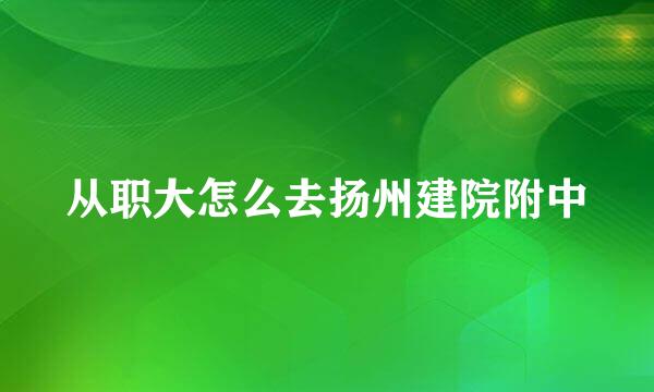 从职大怎么去扬州建院附中