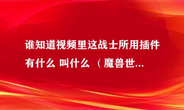 谁知道视频里这战士所用插件有什么 叫什么 （魔兽世界）恳请求教 奖励大大的