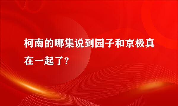 柯南的哪集说到园子和京极真在一起了?