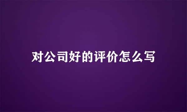 对公司好的评价怎么写