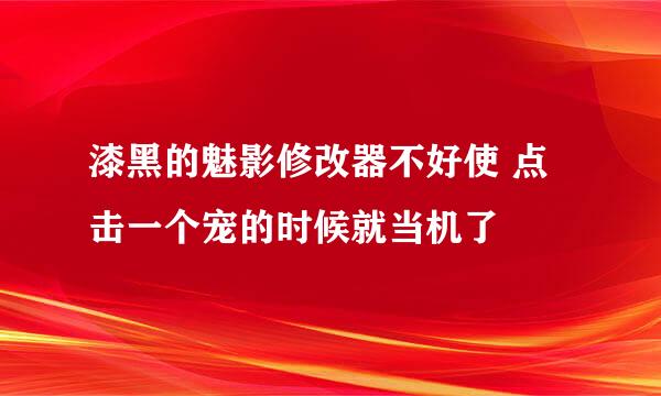 漆黑的魅影修改器不好使 点击一个宠的时候就当机了