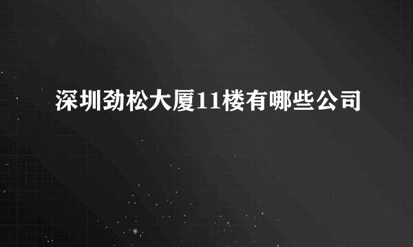 深圳劲松大厦11楼有哪些公司