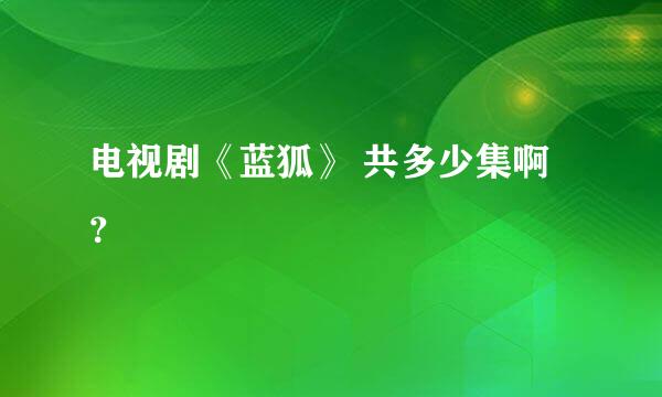 电视剧《蓝狐》 共多少集啊？