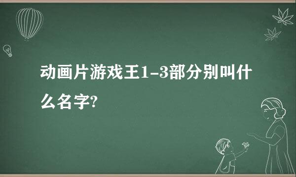 动画片游戏王1-3部分别叫什么名字?