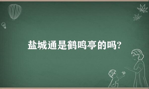 盐城通是鹤鸣亭的吗?