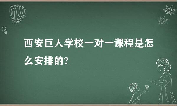 西安巨人学校一对一课程是怎么安排的?