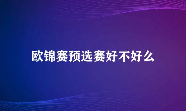 欧锦赛预选赛好不好么