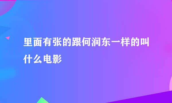 里面有张的跟何润东一样的叫什么电影