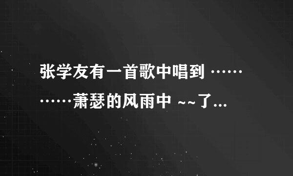 张学友有一首歌中唱到 …………萧瑟的风雨中 ~~了多少梦 …… 是什么？ (不是相思风雨中)