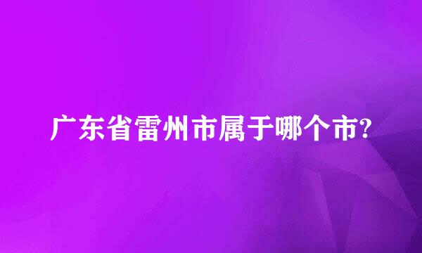 广东省雷州市属于哪个市?