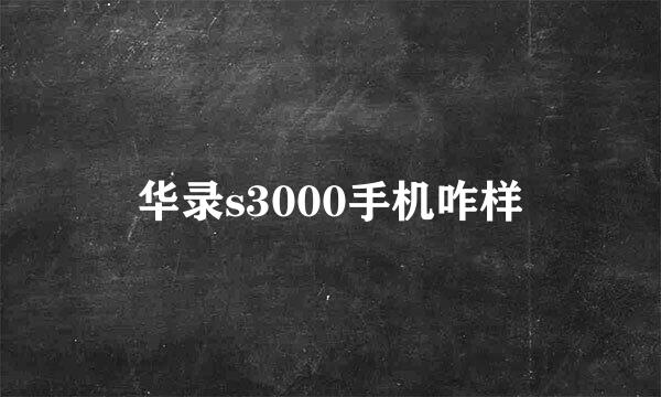 华录s3000手机咋样