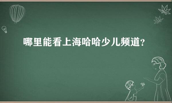 哪里能看上海哈哈少儿频道？