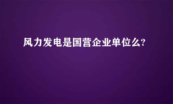 风力发电是国营企业单位么?