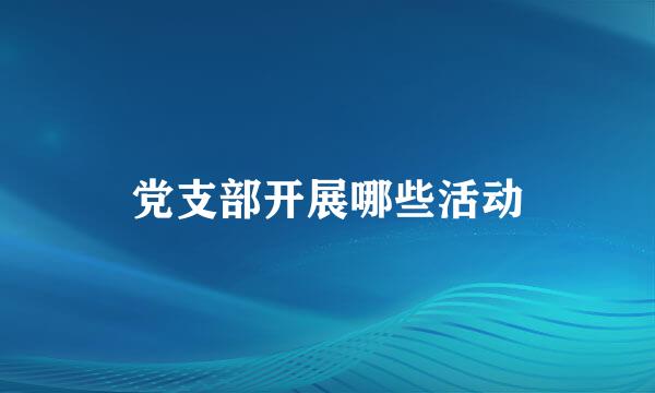 党支部开展哪些活动