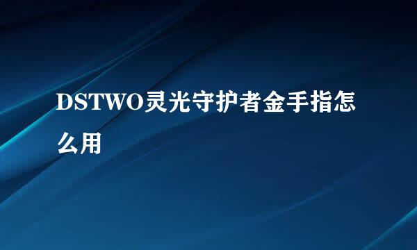 DSTWO灵光守护者金手指怎么用