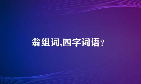 翁组词,四字词语？