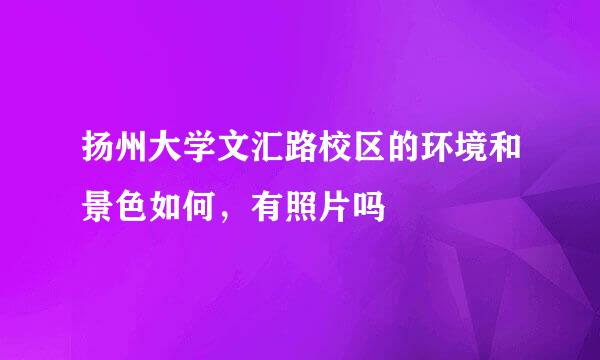 扬州大学文汇路校区的环境和景色如何，有照片吗