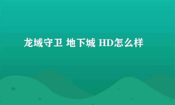 龙域守卫 地下城 HD怎么样