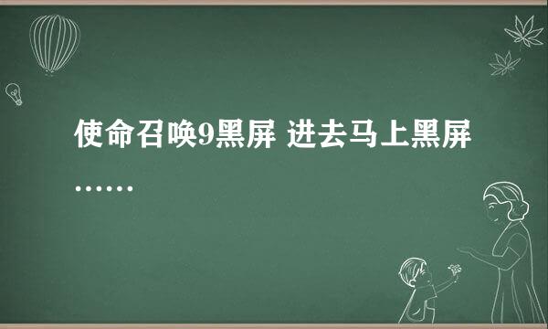 使命召唤9黑屏 进去马上黑屏……