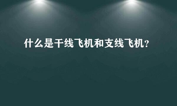 什么是干线飞机和支线飞机？