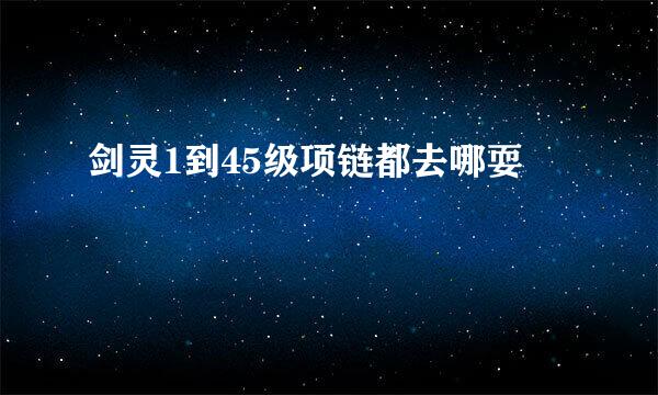 剑灵1到45级项链都去哪耍