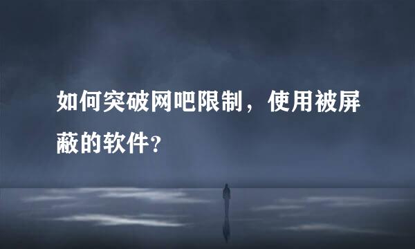 如何突破网吧限制，使用被屏蔽的软件？