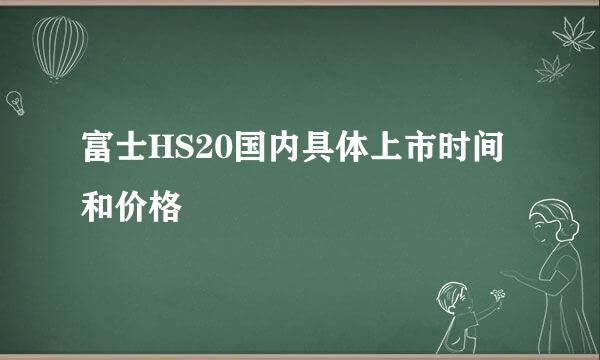 富士HS20国内具体上市时间和价格