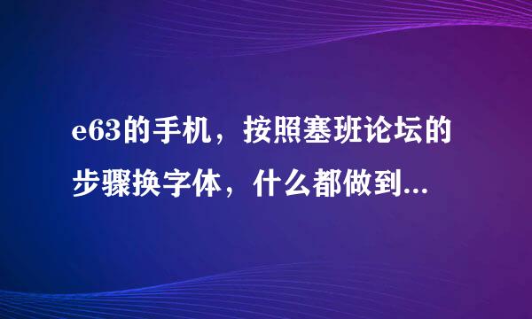 e63的手机，按照塞班论坛的步骤换字体，什么都做到了，可是重启这后字体无变化是怎么回事？我还能做些什么