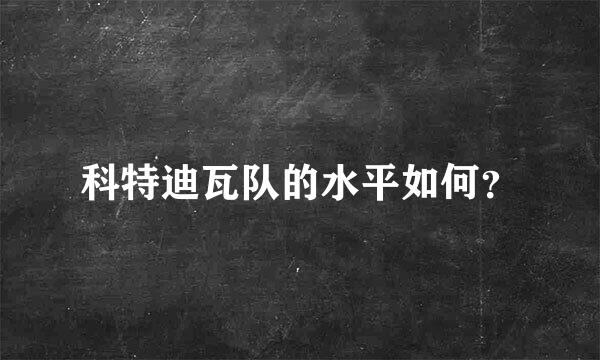 科特迪瓦队的水平如何？