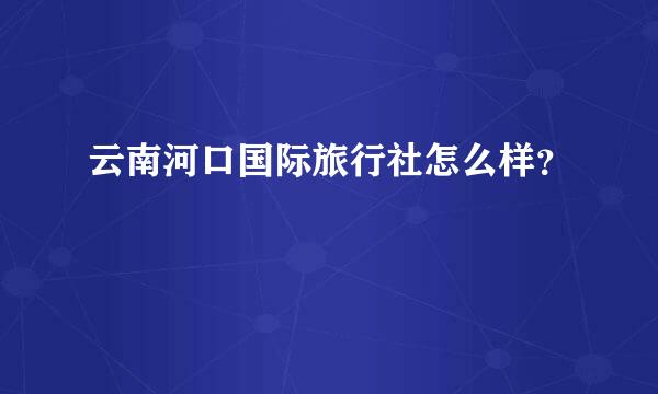 云南河口国际旅行社怎么样？