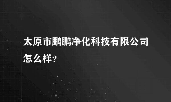 太原市鹏鹏净化科技有限公司怎么样？