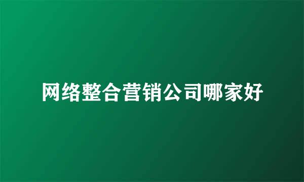 网络整合营销公司哪家好