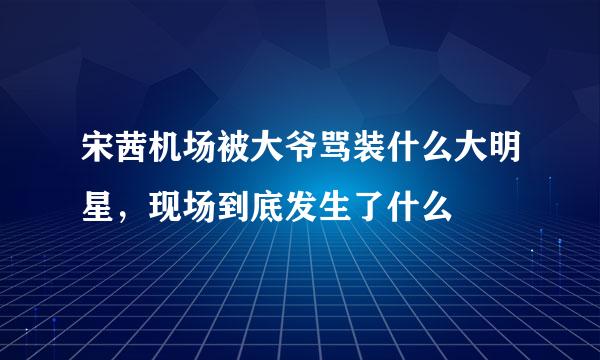 宋茜机场被大爷骂装什么大明星，现场到底发生了什么