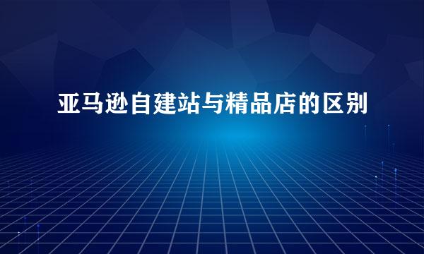 亚马逊自建站与精品店的区别