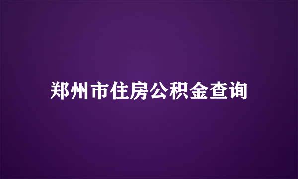 郑州市住房公积金查询