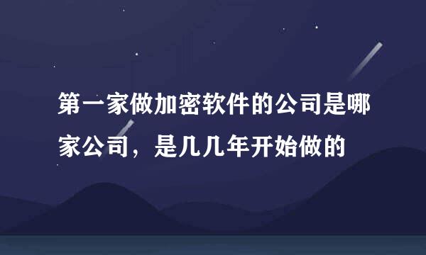 第一家做加密软件的公司是哪家公司，是几几年开始做的