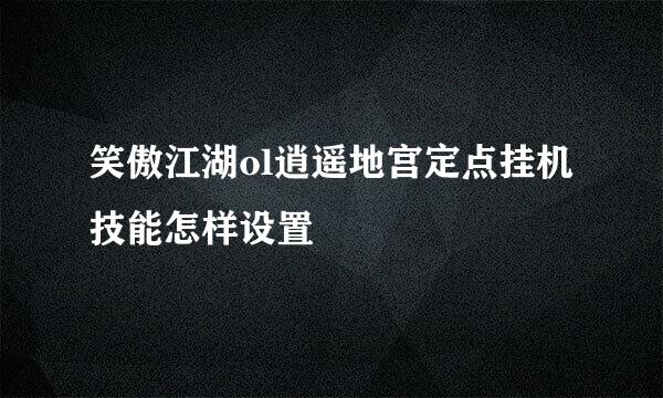 笑傲江湖ol逍遥地宫定点挂机技能怎样设置