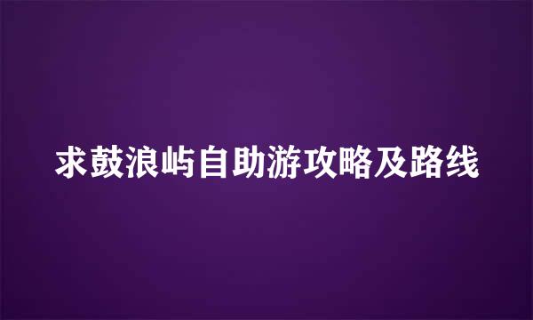 求鼓浪屿自助游攻略及路线