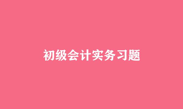 初级会计实务习题