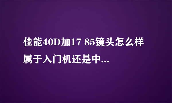 佳能40D加17 85镜头怎么样 属于入门机还是中端一点点？？