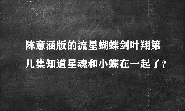 陈意涵版的流星蝴蝶剑叶翔第几集知道星魂和小蝶在一起了？