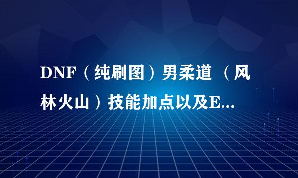 DNF（纯刷图）男柔道 （风林火山）技能加点以及EX技能。本人准备首饰堆火强！