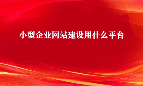 小型企业网站建设用什么平台