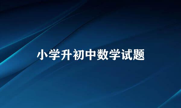 小学升初中数学试题